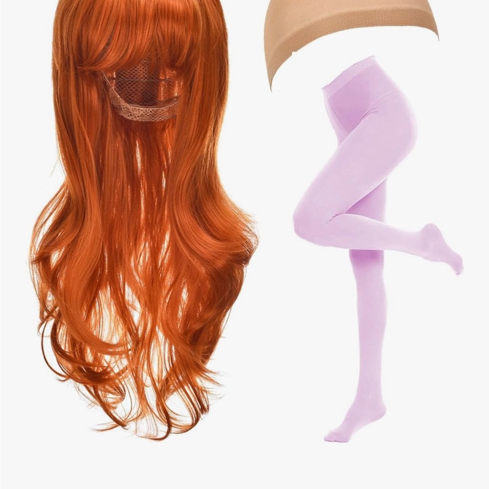 Daphne Scooby Doo Purple Women's Costume - Wig, Headband, Dress, Scarf, Tights S - Picture 2 of 5
